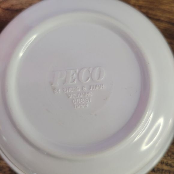 Vintage 1984 Peco Ware Melamine Children's Divided 3 Section Plate Red Bowl Set - Picture 8 of 9